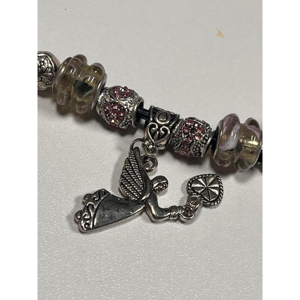 Angel Charms And Cross Necklaces And Variety Bracelets Black Cording Spin Wheels